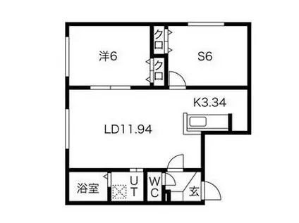 ルシアン元町(2LDK/1階)の間取り写真