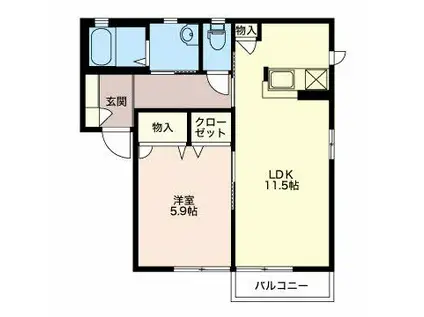 サニーコート(1LDK/2階)の間取り写真