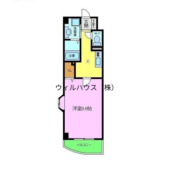 エテルノソーレ(1K/6階)の間取り写真