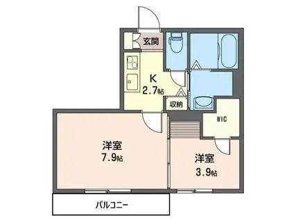 セルディーナ(2K/2階)の間取り写真