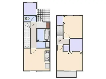 ヴィレッジ上里(2DK/1階)の間取り写真