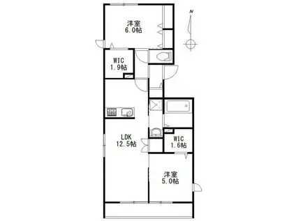 アイリス荻窪(2LDK/2階)の間取り写真