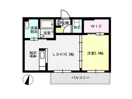 ディアコート・ヴィラ(1LDK/1階)の間取り写真