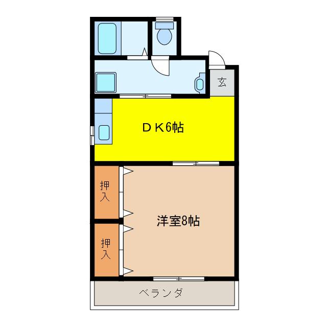コーポM(1DK/3階)の間取り写真