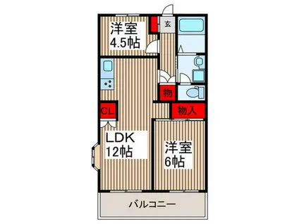 サンヴェール(2LDK/5階)の間取り写真