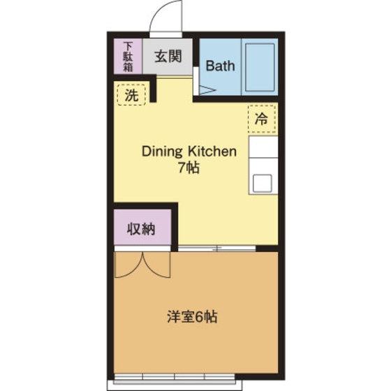 サーブハイツ(1DK/2階)の間取り写真