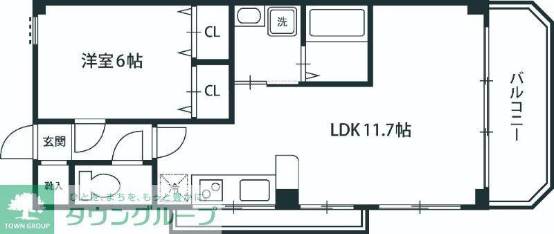 ワコーレ千住マンションB棟(1LDK/3階)の間取り写真