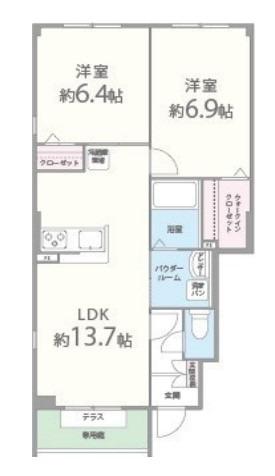 サンシエスタ(2LDK/1階)の間取り写真