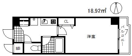 エスリード三宮フラワーロード(1K/6階)の間取り写真