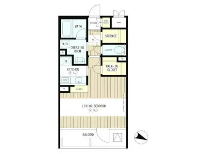 CUBIC M(1K/8階)の間取り写真