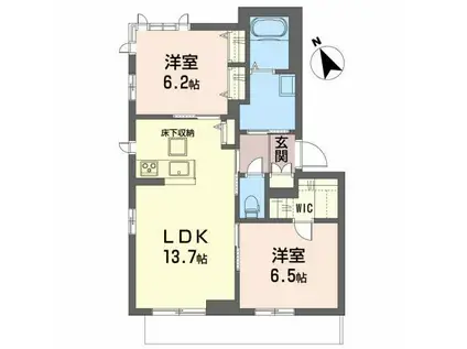メゾングランデ・S(2LDK/1階)の間取り写真
