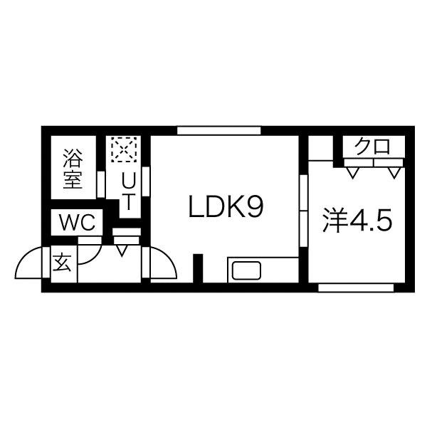 ASTER HOROHIRA(1LDK/2階)の間取り写真