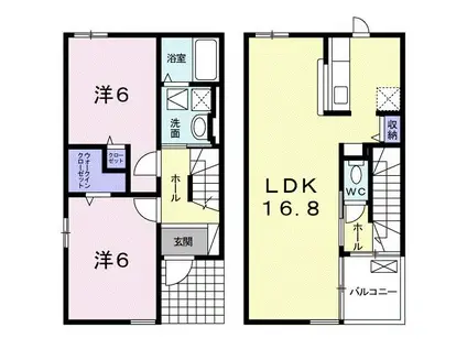 サンライズ砂子(2LDK/1階)の間取り写真