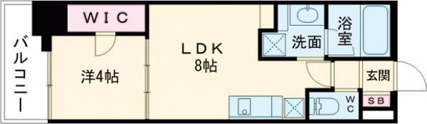 ブエナビスタ神戸駅前(1LDK/6階)の間取り写真