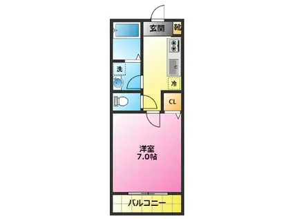 プリマベラ元住吉(1K/1階)の間取り写真