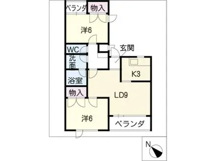F LAT-G(2LDK/2階)の間取り写真
