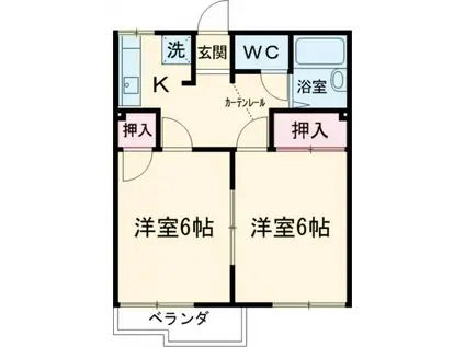 MOKAII(2K/1階)の間取り写真