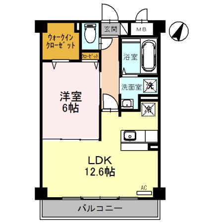 アムール・M(1LDK/5階)の間取り写真