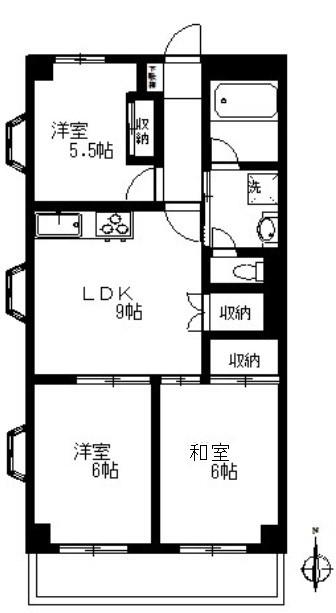 パティオ砧(3LDK/5階)の間取り写真
