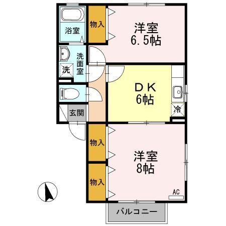 グランメゾン川口AB(2DK/1階)の間取り写真