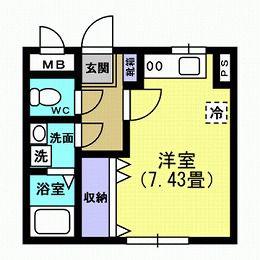 SIEG(ワンルーム/3階)の間取り写真