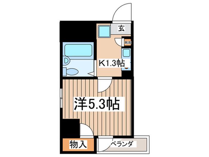 プライムシティ相模原(1K/3階)の間取り写真
