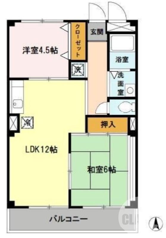 八八マンション(2LDK/3階)の間取り写真