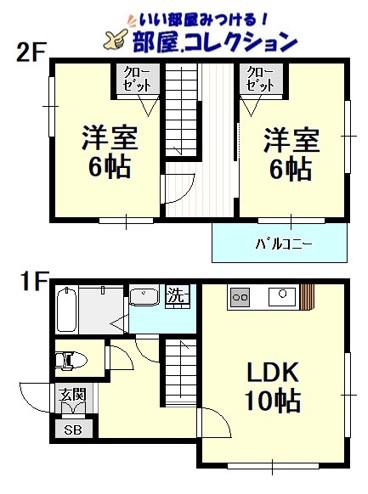ナーセリーM(2LDK/1階)の間取り写真