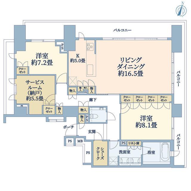 グランドメゾン西原三丁目(2SLDK/2階)の間取り写真