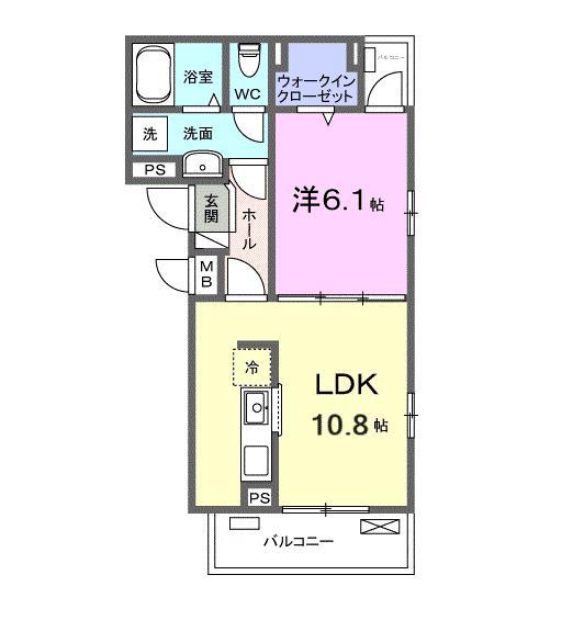 ルミエール(1LDK/2階)の間取り写真