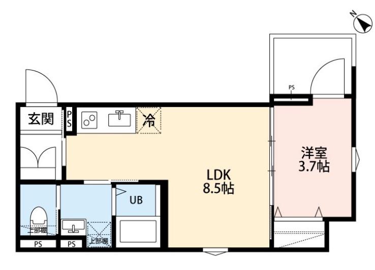 リュクスシティー鎌ヶ谷(1LDK/2階)の間取り写真