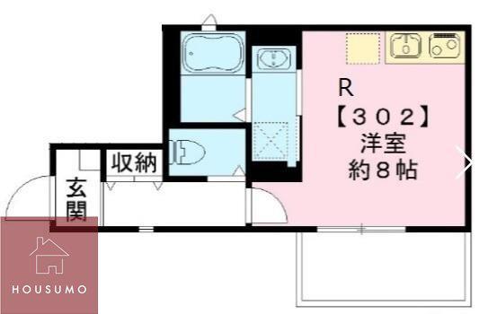 エ・カーサ(ワンルーム/3階)の間取り写真
