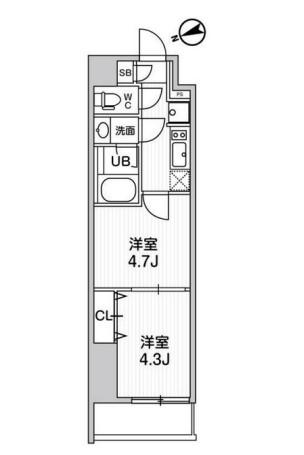 TASUKI RICHESSE KAMATA(2K/4階)の間取り写真