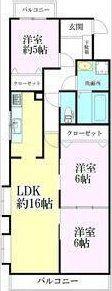 ジョイプラザ南仙台(3LDK/1階)の間取り写真