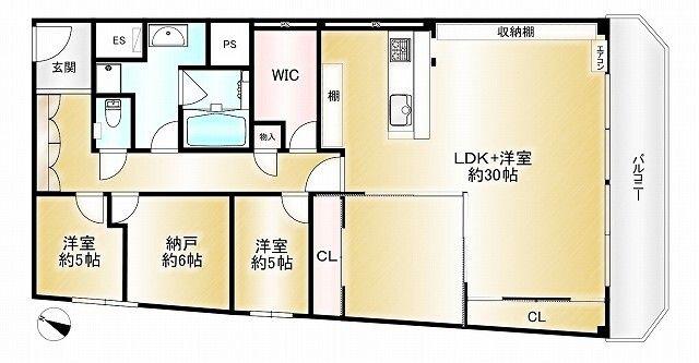 カサ・フェニックス北野(4LDK/2階)の間取り写真