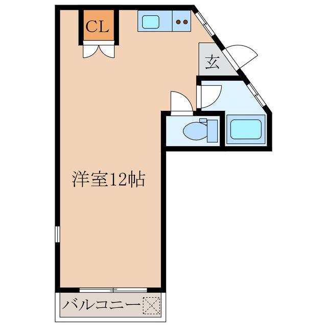 カーサビアンカ(ワンルーム/3階)の間取り写真