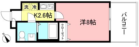 BONO相模大野スカイフラッツ(1K/10階)の間取り写真