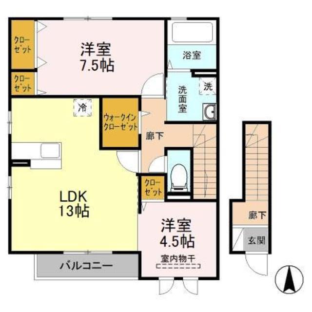 アスケット(2LDK/2階)の間取り写真