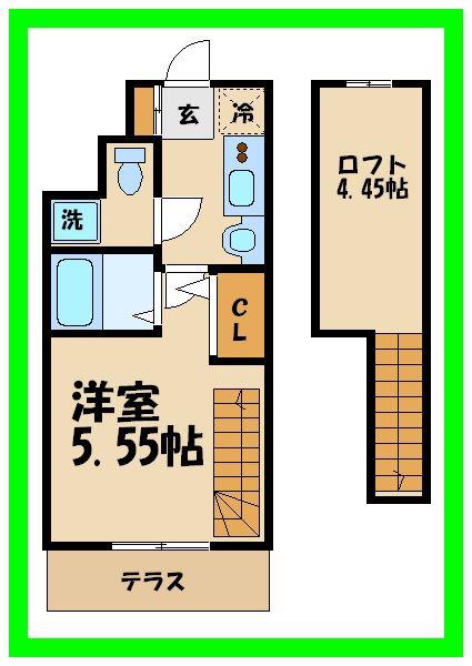 フレクション千歳船橋(1K/1階)の間取り写真