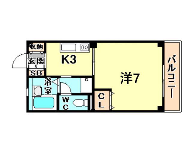 プチメゾン弥生(1K/1階)の間取り写真