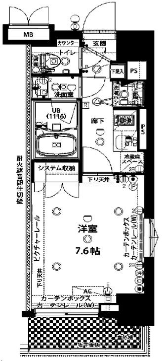 プレスタイル住吉(1K/5階)の間取り写真