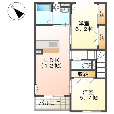 フランシーズ(2LDK/2階)の間取り写真