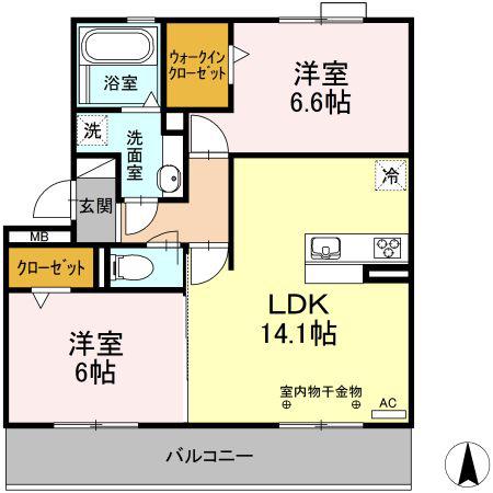 ルミナス(2LDK/2階)の間取り写真