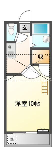 セザンヌ内張(1K/1階)の間取り写真