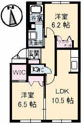 フレヴェール(2LDK/1階)の間取り写真