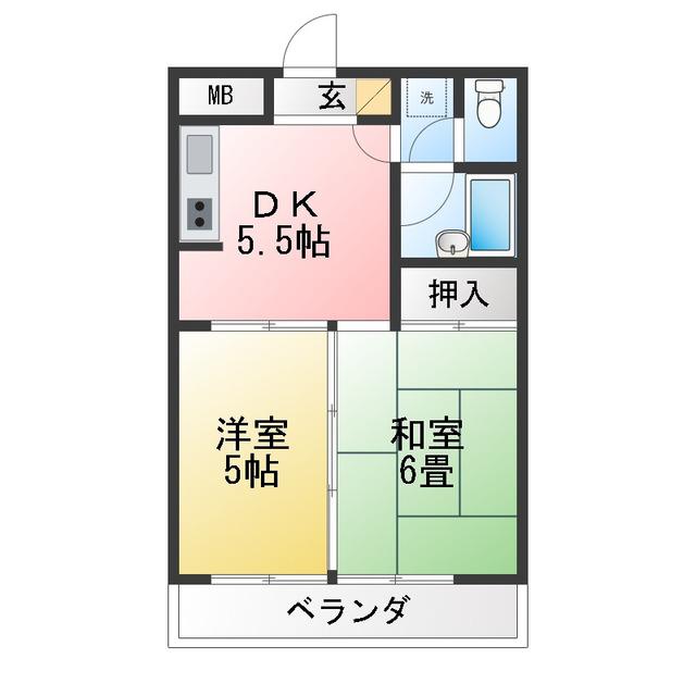レヂオンス花小金井パート2(2DK/4階)の間取り写真