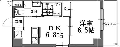 アルビオン(1DK/3階)の間取り写真