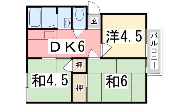 サンシティ中島(3DK/2階)の間取り写真