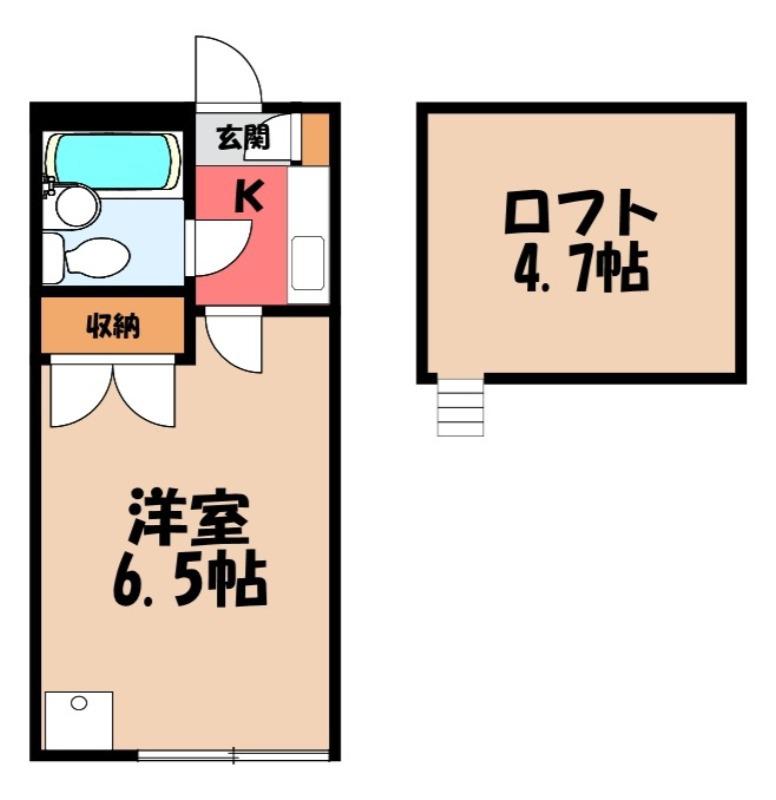 カルミア(1K/1階)の間取り写真