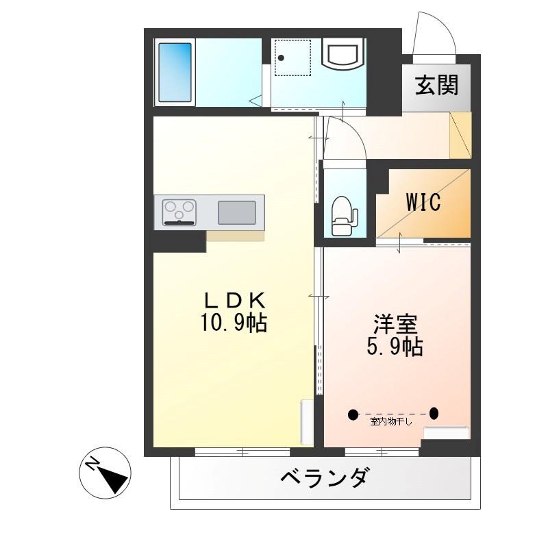 ヴィラーチェS(1LDK/3階)の間取り写真
